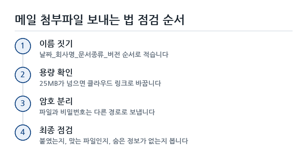 메일 첨부파일 보내는 법 점검 흐름도